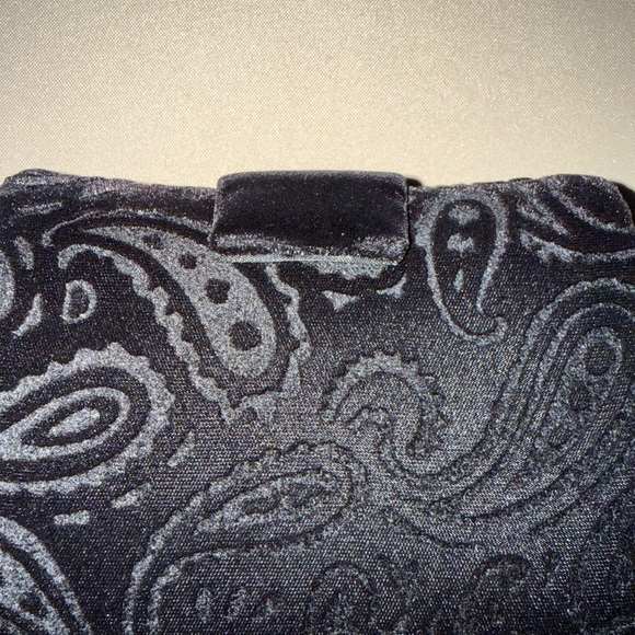 Vanessa Black Velvet Evening Bag Clutch Paisley Design - Picture 10 of 14